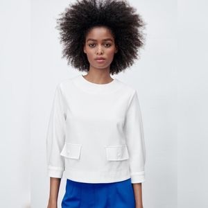 Zara Lomg Sleeves Crop Top Size M